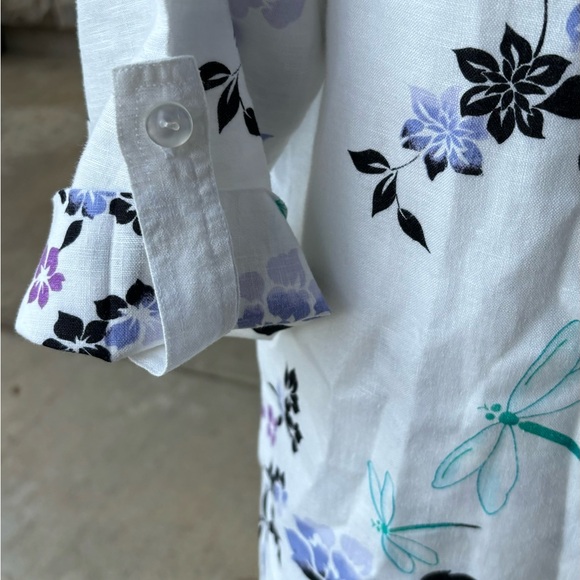 JM Collection Linen button down top blouse size 12 - Picture 4 of 8